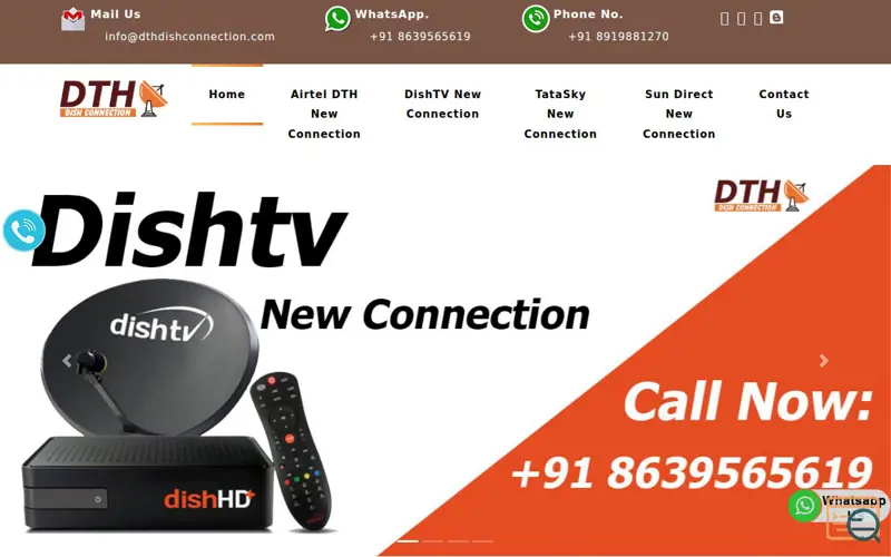 Screenshot of DTH Dish Connection