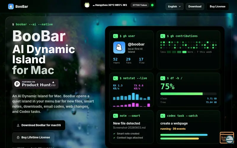 Screenshot of BooBar