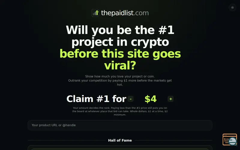 Screenshot of thepaidlist.com