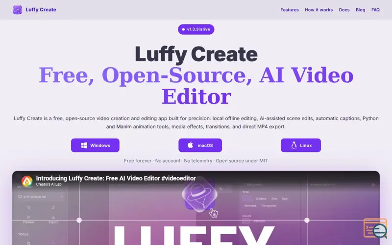 Screenshot of Luffy Create