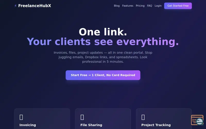 Screenshot of FreelanceHubX