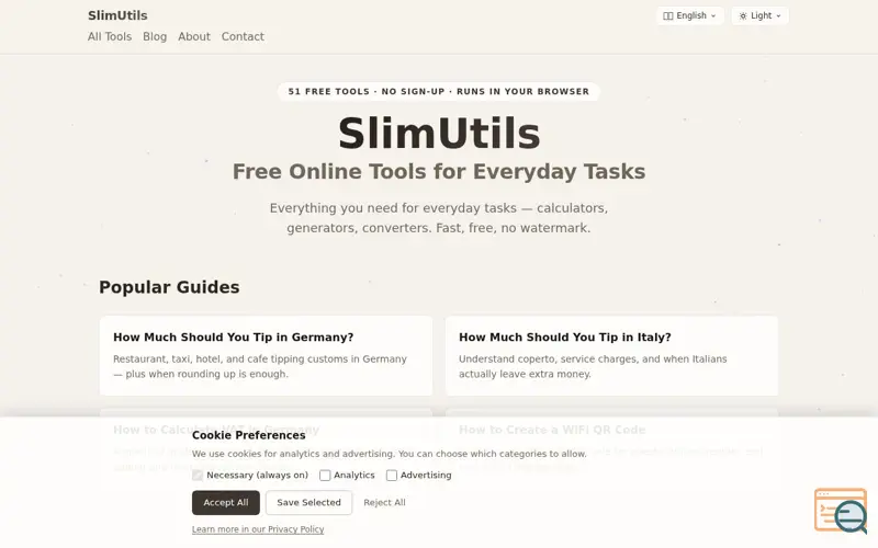 Screenshot of SlimUtils