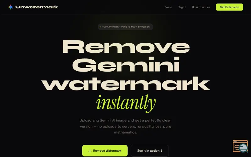Screenshot of Unwatermark: Gemini AI
