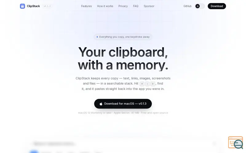 Screenshot of ClipStack