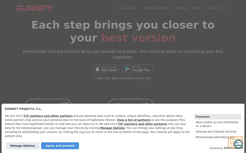 Screenshot of Runnify