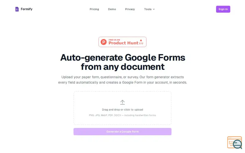 Screenshot of Formify