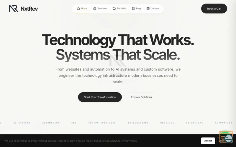 Screenshot of NxtRev