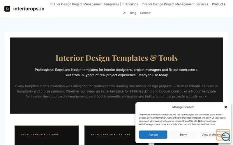 Screenshot of InteriorOps