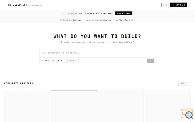 Screenshot of Blueprint.am