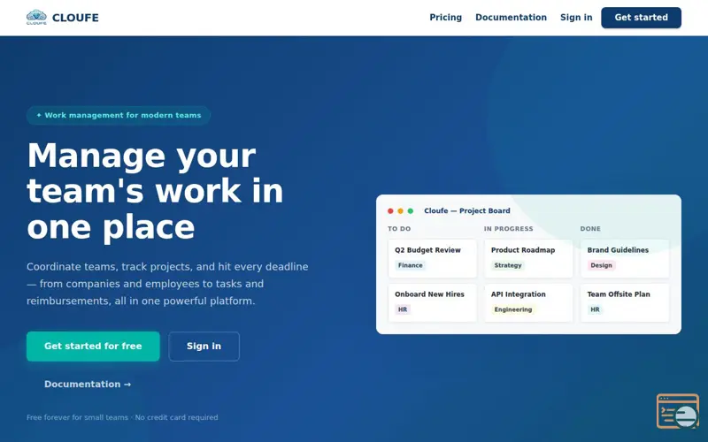 Screenshot of Cloufe- Work management for modern teams