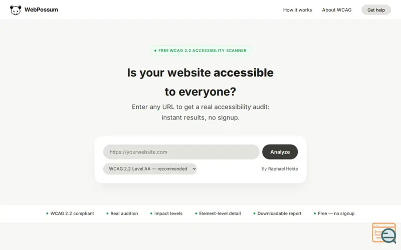Screenshot of WebPossum