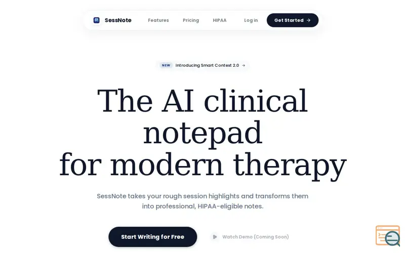 Screenshot of SessNote | Caelum Labs