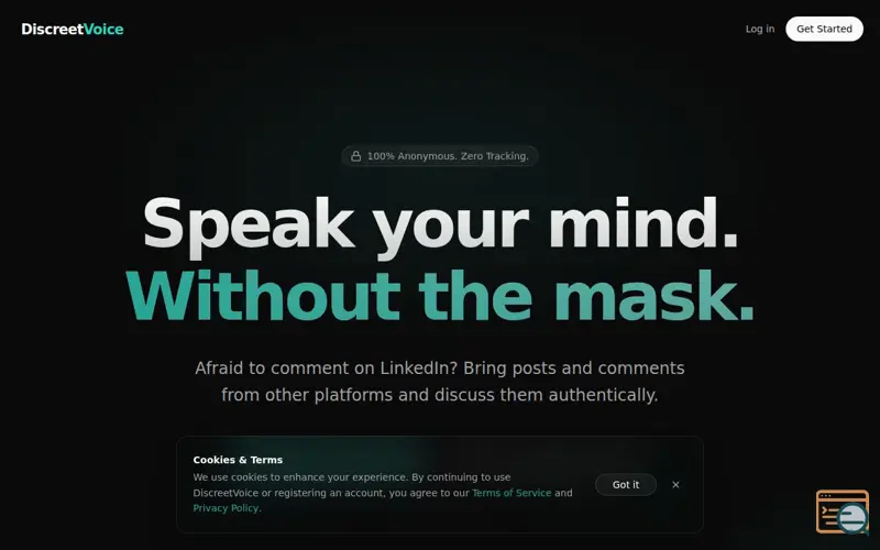 Screenshot of Discreetvoice