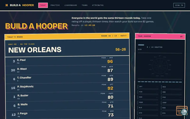 Screenshot of Build a Hooper