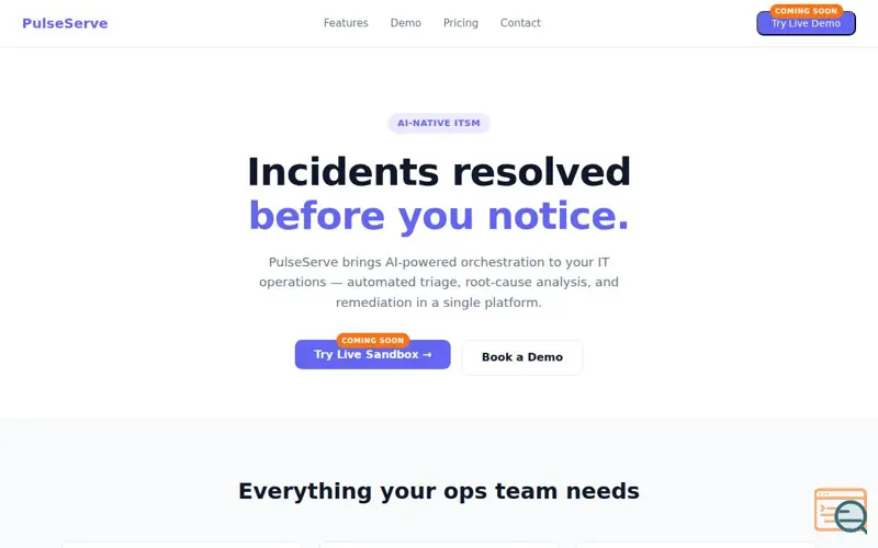 Screenshot of PulseServe