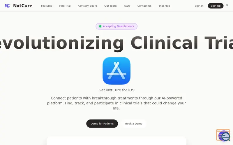 Screenshot of NxtCure