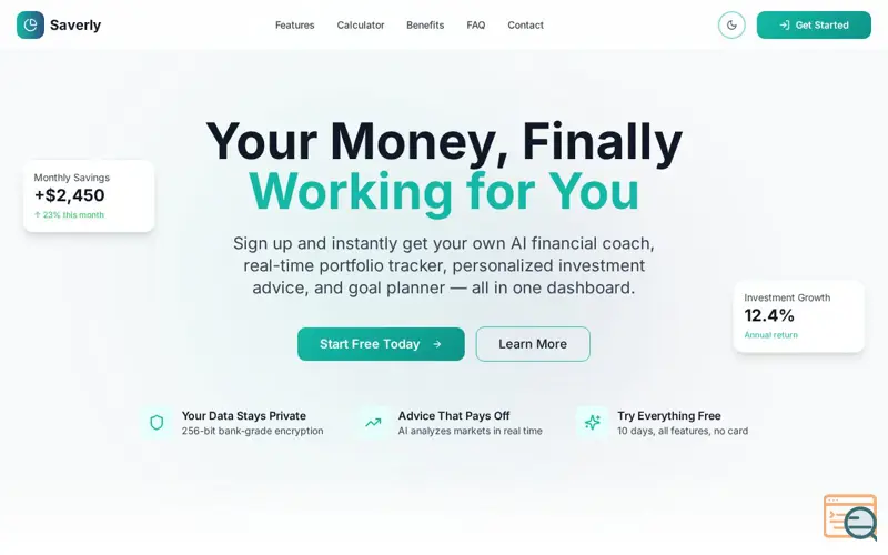 Screenshot of Saverly