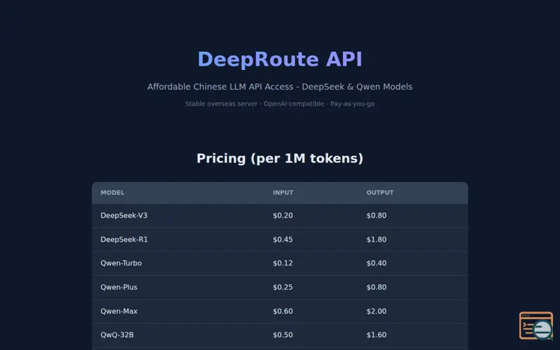 Screenshot of DeepRoute API