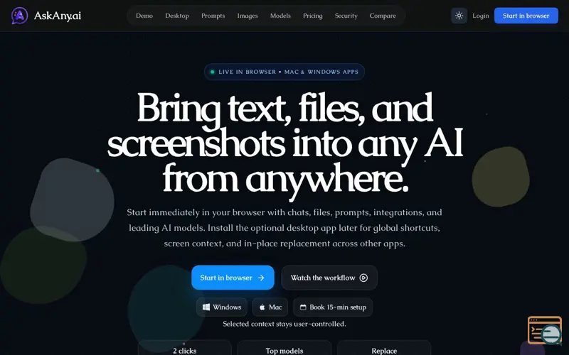 Screenshot of AskAny.ai