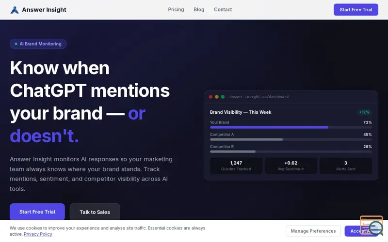 Screenshot of Answer Insight