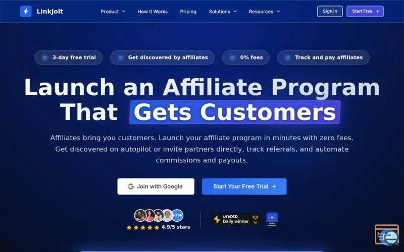 Screenshot of LinkJolt