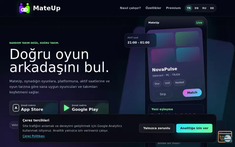 Screenshot of MateUp | Oyun arkadaşı bulma uygulaması