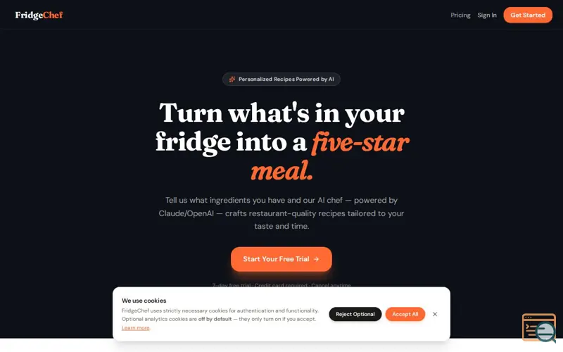 Screenshot of FridgeChef