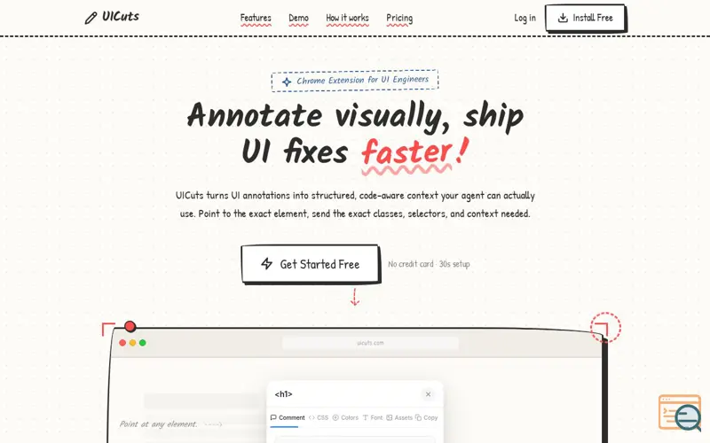 Screenshot of UICuts
