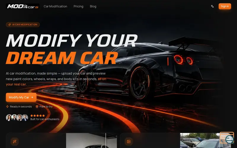Screenshot of MODCAR.ai