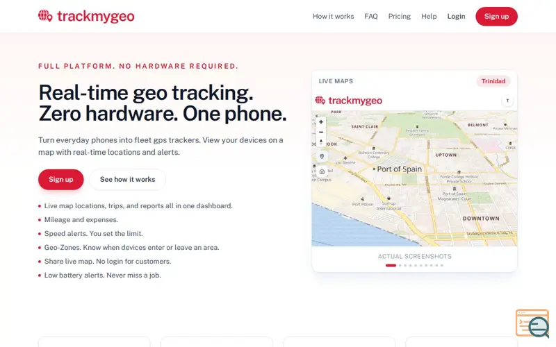 Screenshot of TrackMyGeo