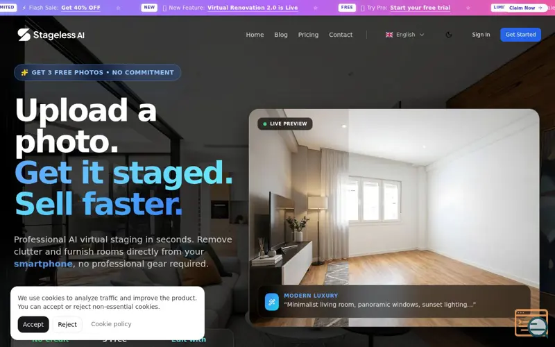 Screenshot of Stageless AI