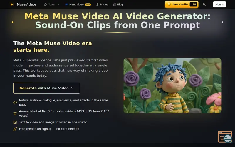 Screenshot of MuseVideoAI