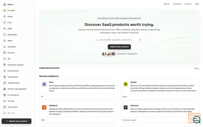 Screenshot of SaaSRove