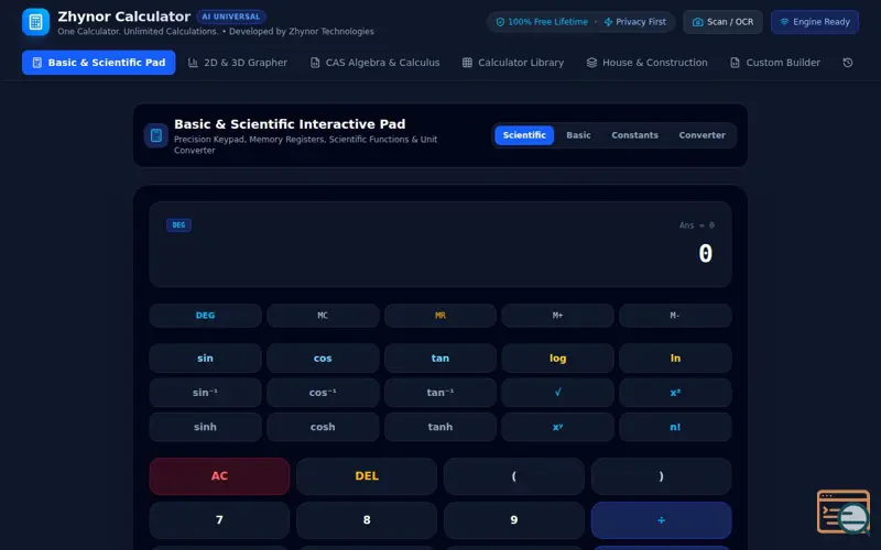 Screenshot of Zhynor Calculator