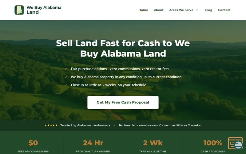 Screenshot of We Buy Alabama Land
