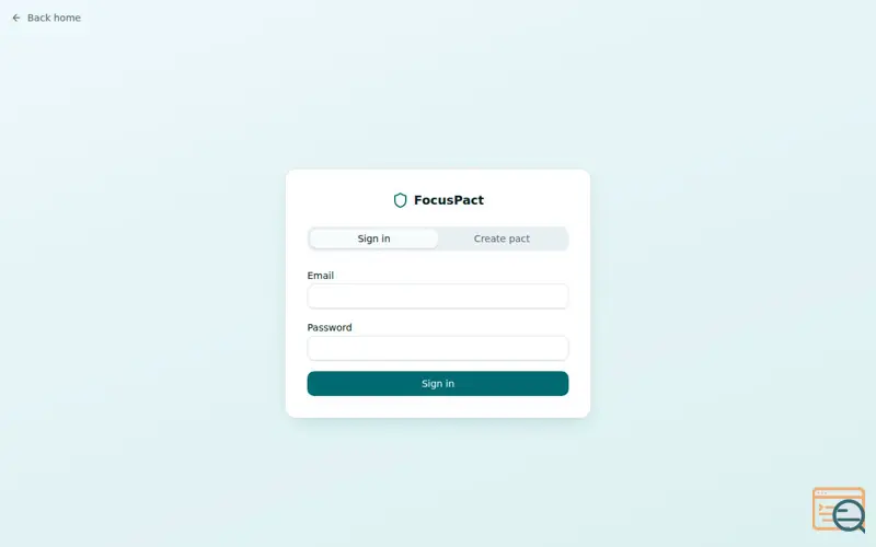 Screenshot of FocusPact 