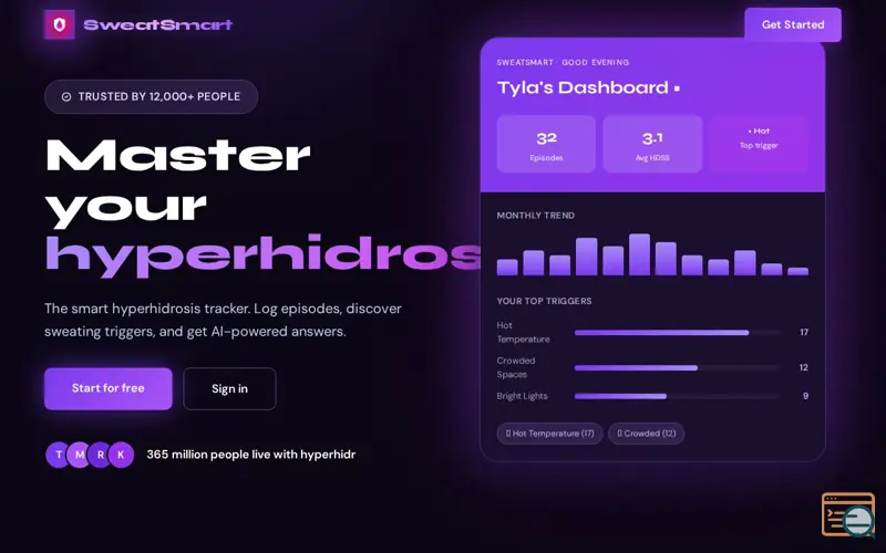 Screenshot of SweatSmart