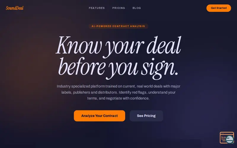 Screenshot of SoundDeal