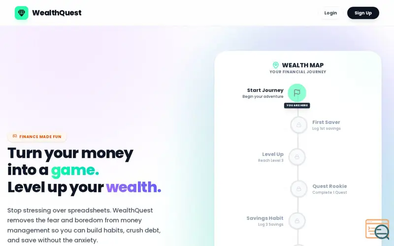 Screenshot of WealthQuest - Gamified Personal Finance