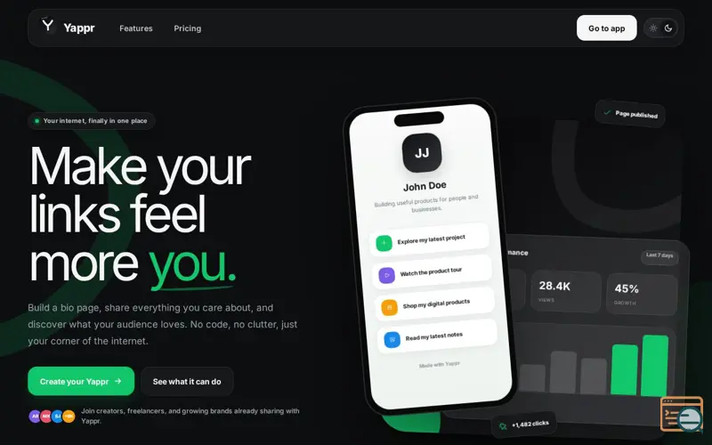 Screenshot of Yappr