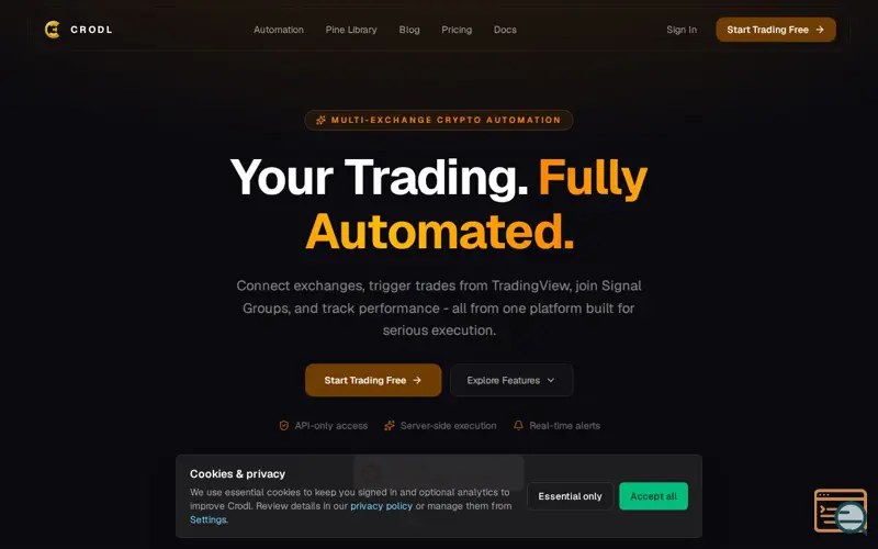 Screenshot of Crodl, a launch using Cloudways