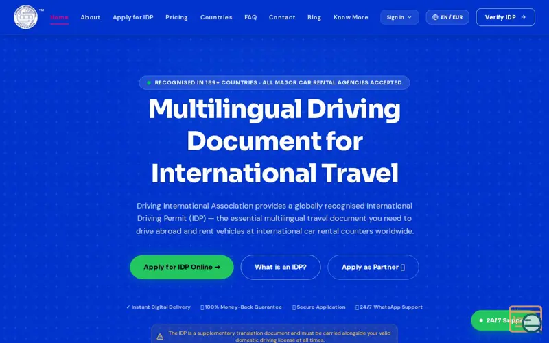 Screenshot of Driving International Association