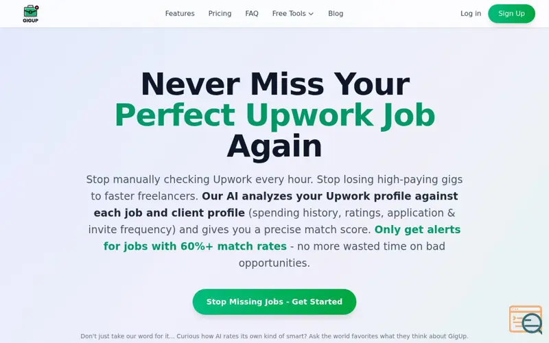Screenshot of GigUp