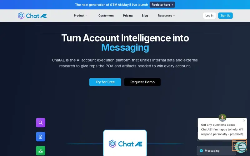 Screenshot of ChatAE Canvas, a launch using Koala