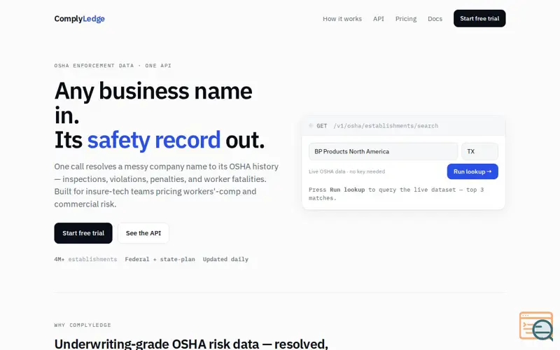 Screenshot of ComplyLedge