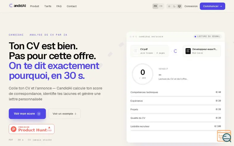 Screenshot of CandidAI