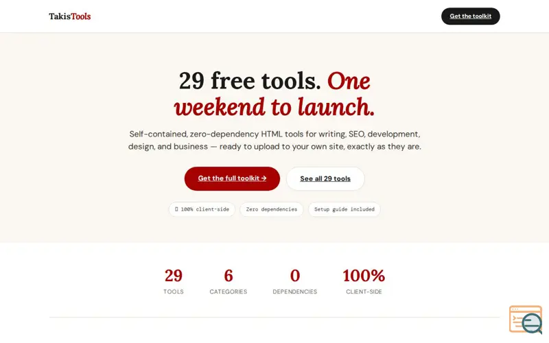 Screenshot of Takis Tools
