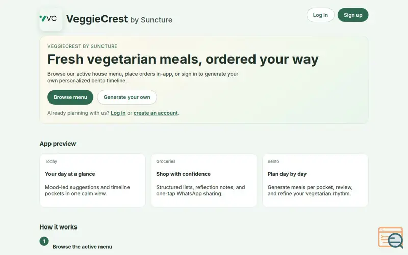 Screenshot of VeggieCrest by Suncture