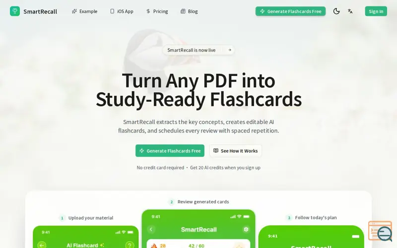 Screenshot of SmartRecall