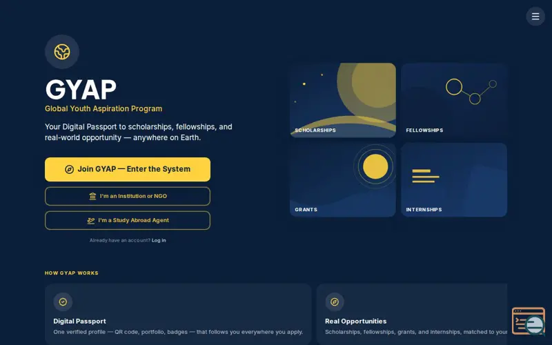 Screenshot of GYAP — Global Youth Aspiration Program